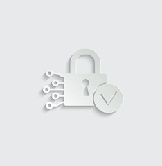 Cyber security Cybersecurity  icon vector Cyber protection shield logo 