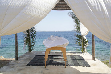 Massage tent on the beach