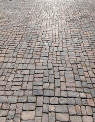 Fototapeta premium Close-Up of Brick Road Paving Texture