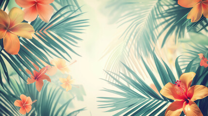 Fototapeta premium Exotic flowers background