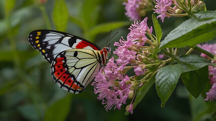 Obraz premium Common Jezebel butterfly closeup photograph