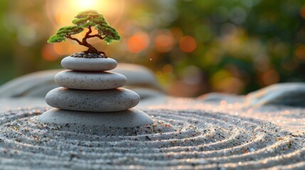 Inspirational Zen Garden, Meditation Rocks, and Mindfulness Practice