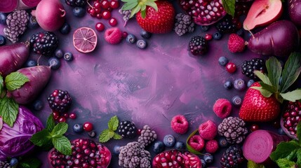 purple table with little few different purple vegetables around  "ai generated"