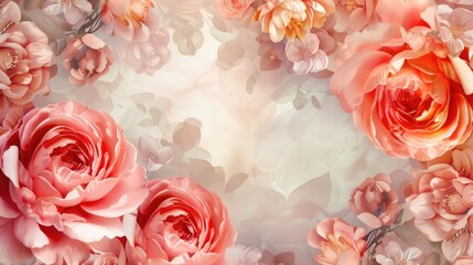 A4 format with gentle flower watermarks and a stunning border of blooming flowers