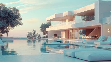 Fototapeta premium house with a pool real estate concept