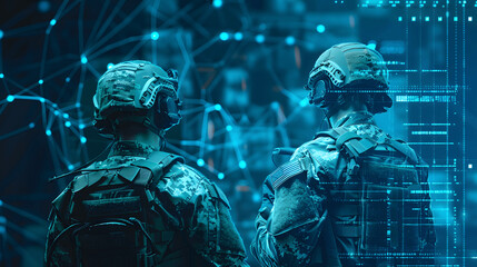 Encrypted communication between soldiers with digital network overlay