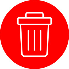 Garbage Vector Line White Circle Red