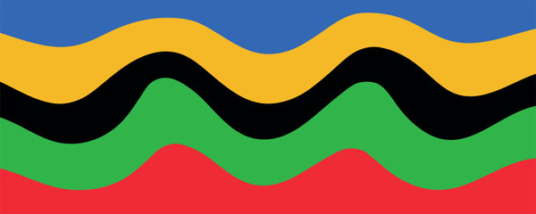 Colorful Olympic rainbow wavy line flag symbol isolated on white background