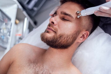 Anti age and wrinkle. Microcurrent medicine treatment.