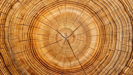 A closeup of a tree trunks growth rings showcasing the circular pattern and texture of the wood