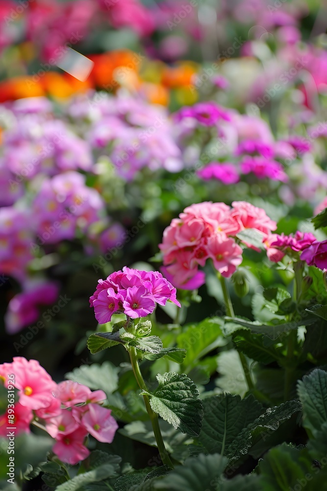 Wall mural Close Up of Pink Flowers in a Garden