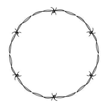 recommend clip art: wire barb silhouette frame, circle shape, wire frame graphic art line