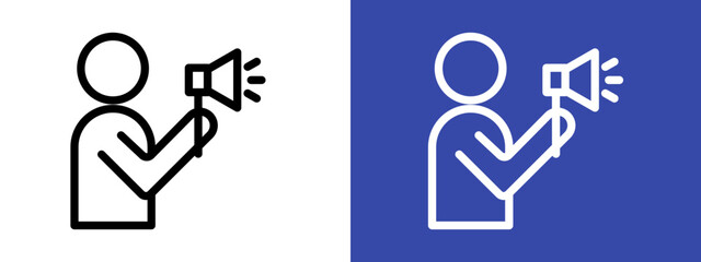 announce in loudspeaker icon logo sign set vector outline