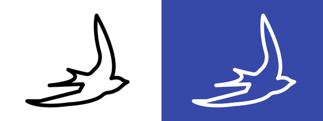 Barn swallow icon logo sign set vector outline
