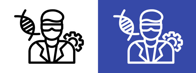 Biomedical engineer icon logo sign set vector outline