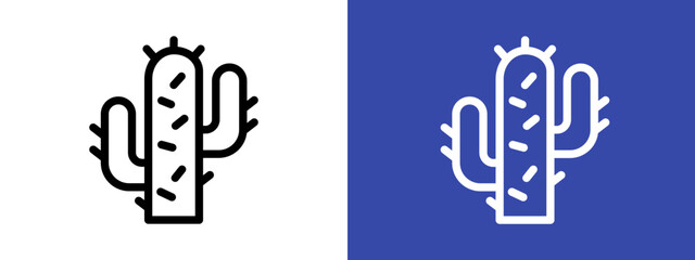 Cactus icon logo sign set vector outline