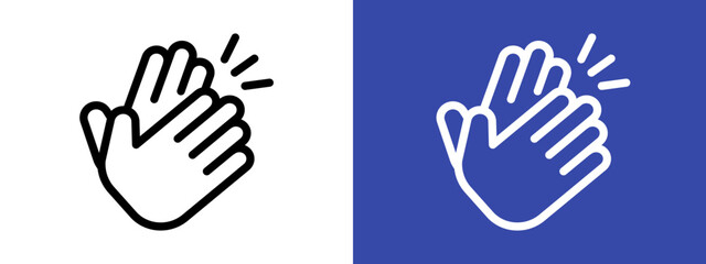 Clapping hand icon logo sign set vector outline