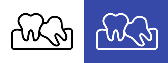 Crooked teeth icon logo sign set vector outline