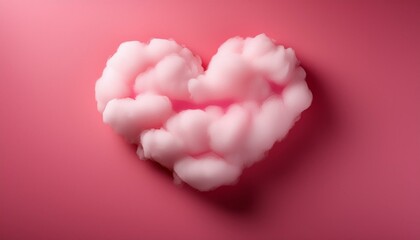 Heart shaped cloud on pink background. Valentine's Day. Generative AI