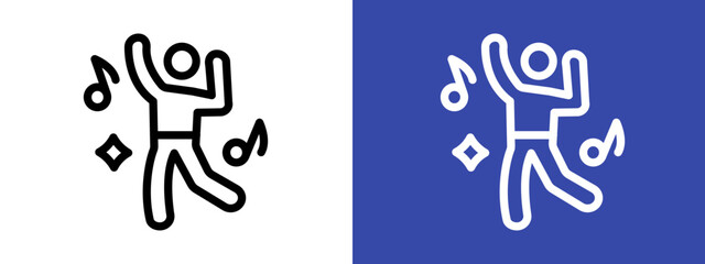 dance icon logo sign set vector outline