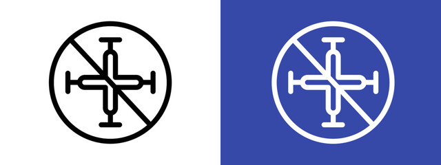 Forbidden Copter icon logo sign set vector outline