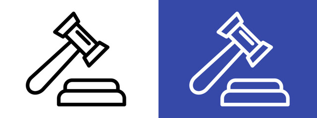 Gavel icon logo sign set vector outline
