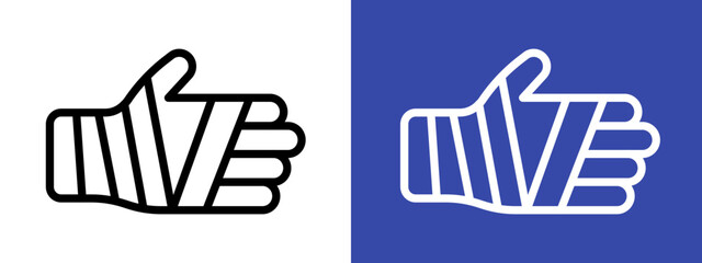 Fototapeta premium hand accident icon logo sign set vector outline