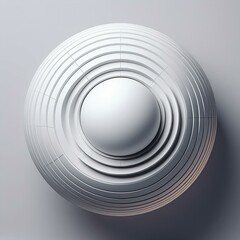 Fototapeta premium Minimalist background design with futuristic white sphere on light background. Generative AI