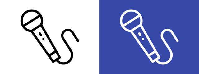 Microphone icon logo sign set vector outline