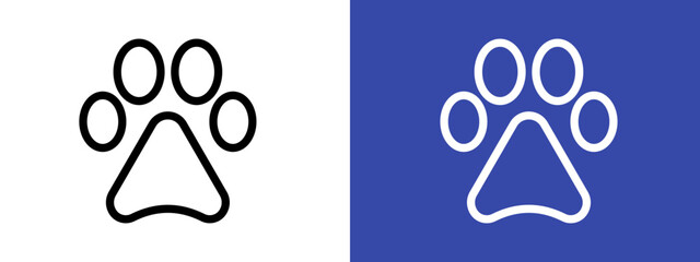 Paw icon logo sign set vector outline