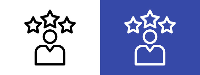 Rating employee icon logo sign set vector outline
