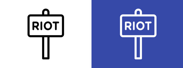 Riot sign icon logo sign set vector outline