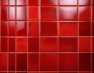 Red ceramic tile background. Old vintage ceramic tiles in red to decorate the kitchen or bathroom