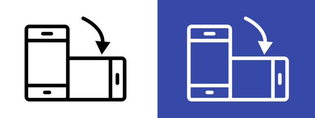 rotate phone icon logo sign set vector outline