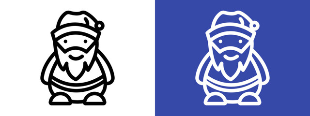 Santa Claus icon logo sign set vector outline