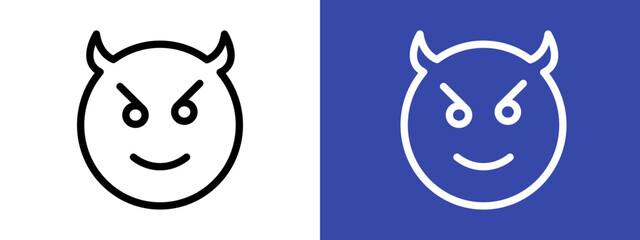 satan evil icon logo sign set vector outline