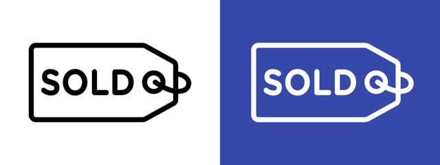 Sold icon logo sign set vector outline