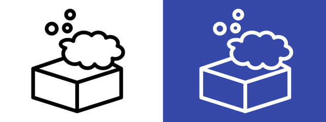 Sponge with foam icon logo sign set vector outline