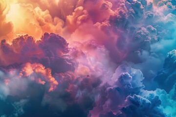 Fototapeta premium Digital artwork of cloudscape, visual representation of sky, aesthetic rendering of cumulus formation, atmospheric impression in graphic format