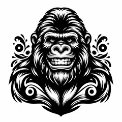 Black and White fun tattoo pattern isolated on White backround
