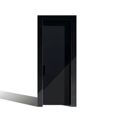 minimal solid door on white background AI generative