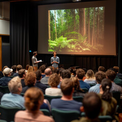 panel discussion at an environmental film festival