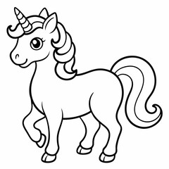 Coloring line art pony unicorn