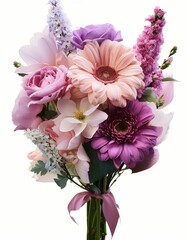 Decorative Flowers Isolated on White Background