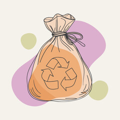 hand drawn illustration of a bag