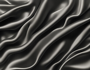 Obraz premium Processed collage of smooth elegant wavy deep black silk cloth fabric material texture. 