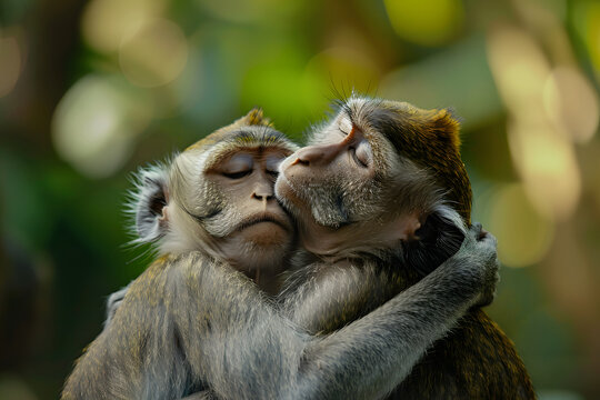 monkey love couple AI generative