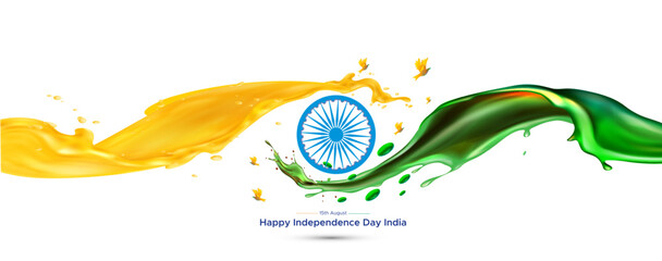 Independence Day of india tricolor flag design.