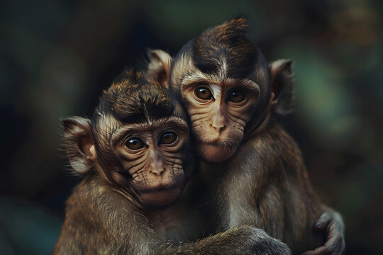 monkey love couple AI generative