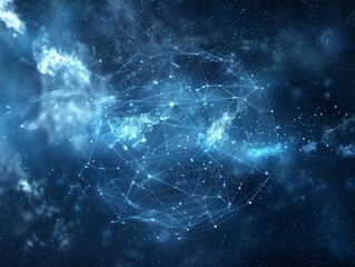 Abstract Digital Globe with Stars.